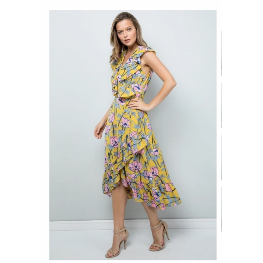 Floral Print Ruffle Dress